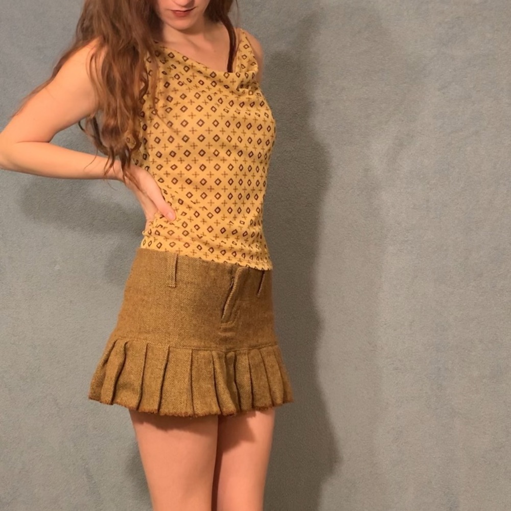 Brown cowl neck tank top